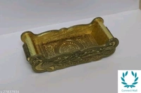 VNS Tray and Jar Peacock Tray wooden 2. Glass Jar,Gold) -